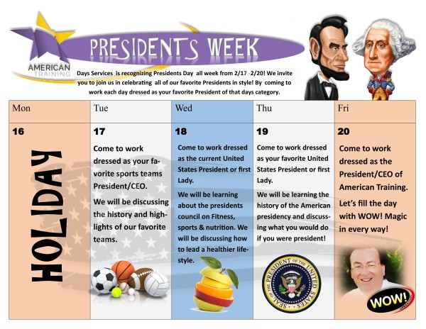 PRESIDENTS WEEK